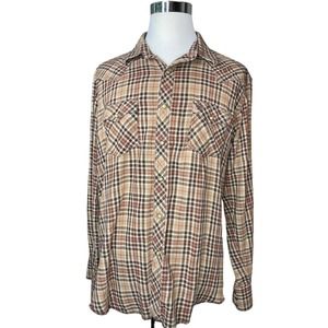 Wrangler Retro Western Shirt Flannel Brown/Tan XXL